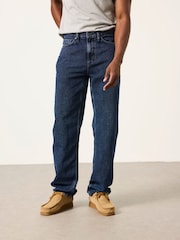 FatFace Indigo Blue Relaxed Straight Fit Canvas Weave Jeans - Image 1 of 7