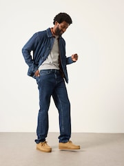 FatFace Indigo Blue Relaxed Straight Fit Canvas Weave Jeans - Image 5 of 7