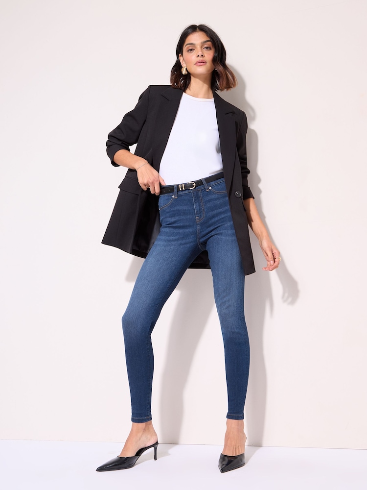 Friends Like These Mid Wash High Waisted Zip Front Jeggings - Image 1 of 5