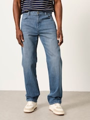 Орташа көк - FatFace Relaxed Straight Fit Jeans - 4суретінің 1 суреті