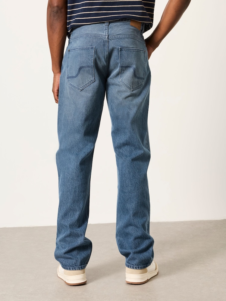 Орташа көк - FatFace Relaxed Straight Fit Jeans - 4суретінің 2 суреті