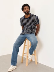 Орташа көк - FatFace Relaxed Straight Fit Jeans - 4суретінің 3 суреті