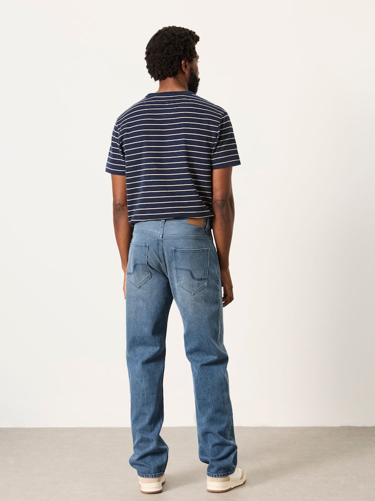Орташа көк - FatFace Relaxed Straight Fit Jeans - 4суретінің 4 суреті
