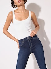 Friends Like These Dark Wash High Waisted Zip Front Jeggings - Image 3 of 4