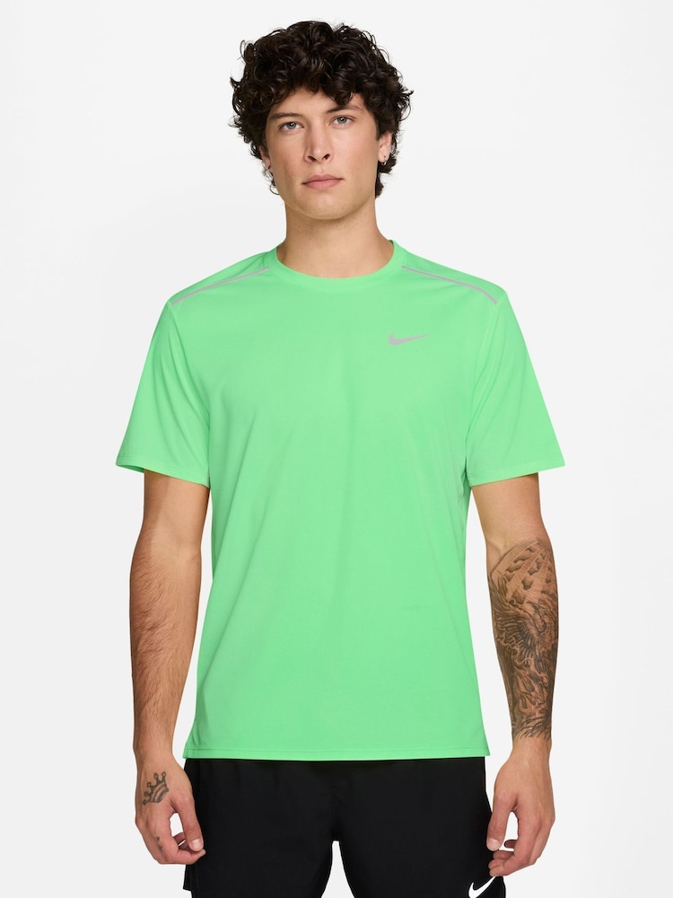 Nike Illusion Green Miler Dri-FIT UV Running T-Shirt - Image 1 of 3