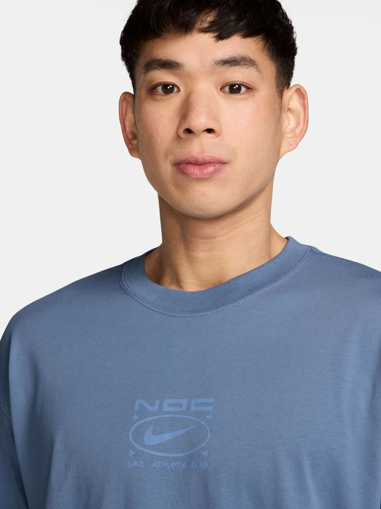 Nike Indigo Storm Blue Athletic Club Training T-Shirt - Image 3 of 3 Nike Indigo Storm Blue Athletic Club Training T-Shirt - Image 3 of 3
