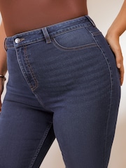 Friends Like These Mid Wash Curve High Waisted Zip Front Jeggings - Image 3 of 4