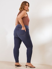 Friends Like These Mid Wash Curve High Waisted Zip Front Jeggings - Image 4 of 4