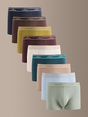 Blues/Grey Cotton Modal 10 pack Signature Hipster Boxers - Image 1 of 12
