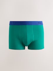 Red/Blue/Green Contrast Waistband Hipster Cotton Rich Trunks 5 Pack - Image 6 of 10