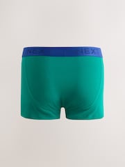 Red/Blue/Green Contrast Waistband Hipster Cotton Rich Trunks 5 Pack - Image 7 of 10