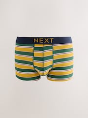 Rayé vert/bleu - Paquet 5 - Boxers hipster riches en coton - Image 2 de 9