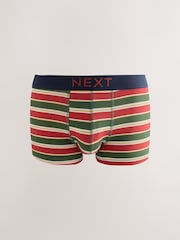 Rayé vert/bleu - Paquet 5 - Boxers hipster riches en coton - Image 3 de 9