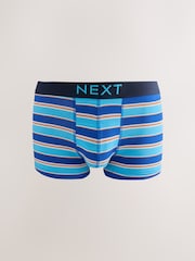 Rayé vert/bleu - Paquet 5 - Boxers hipster riches en coton - Image 6 de 9