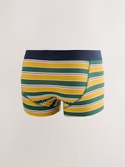 Rayé vert/bleu - Paquet 5 - Boxers hipster riches en coton - Image 7 de 9