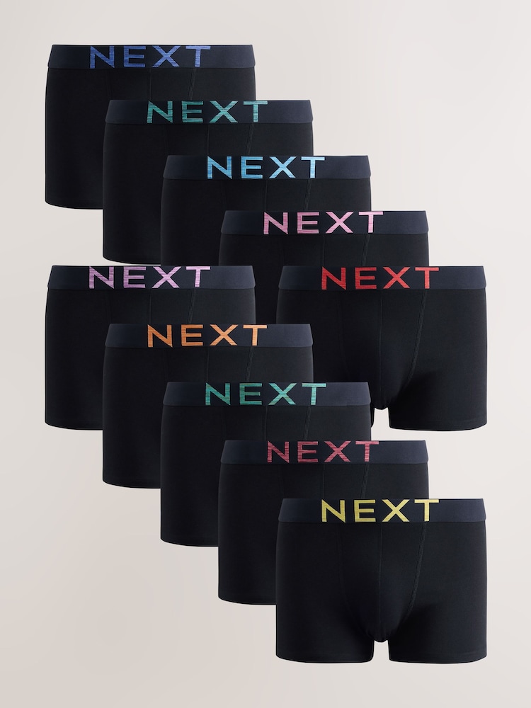 Black Bright Marl 10 pack Cotton Rich Blend Hipster Boxers - Image 1 of 15 Black Bright Marl 10 pack Cotton Rich Blend Hipster Boxers - Image 1 of 15