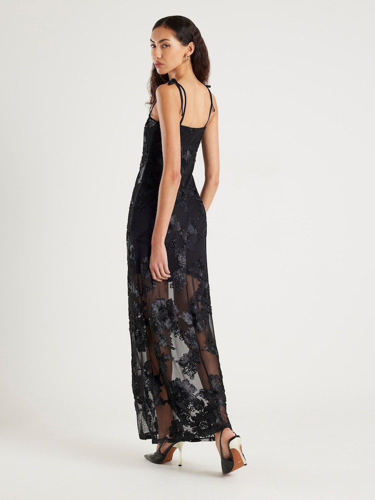 geo lace maxi dress Baltic Born Womens Loveland Geo Lace Maxi Dress | Dark Green main image 1