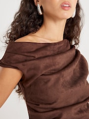 River Island SL Suedette Drape Dress - صورة 4 من 4