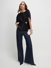 River Island Trim Front Satin T-Shirt - Bild 2 von 4