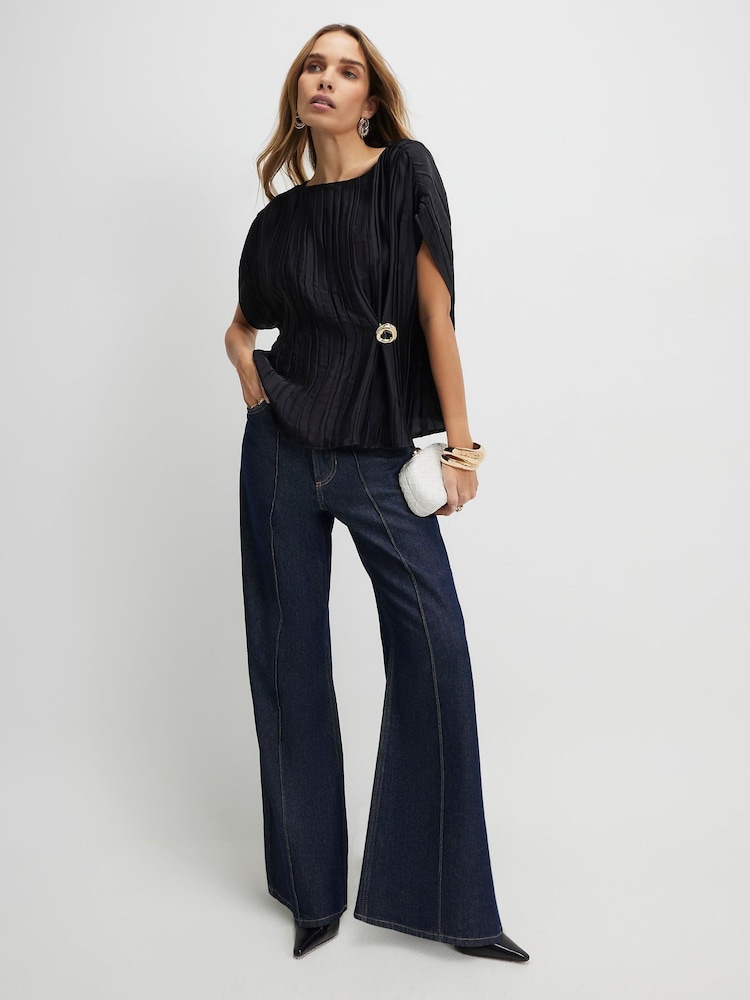 River Island Trim Front Satin T-Shirt - Bild 2 von 4