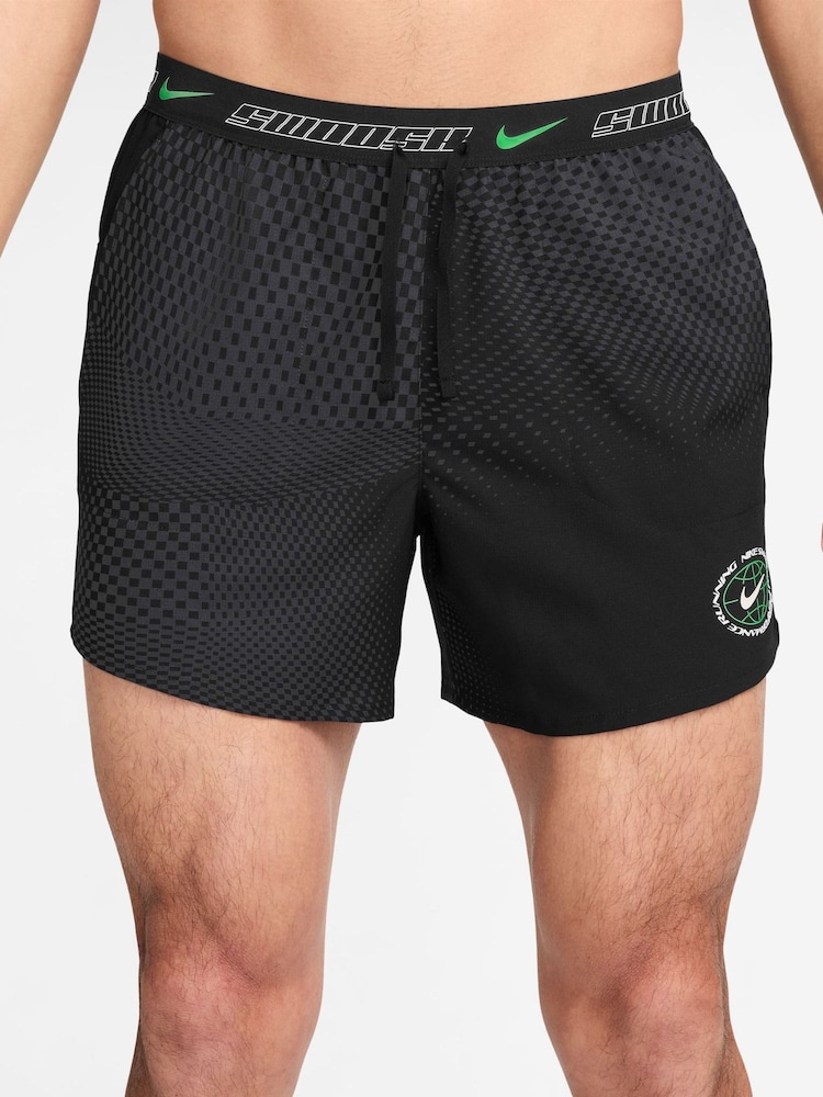 Nike Black Stride Dri-FIT 5 Inch Brief Lined Running Shorts - Image 1 of 5