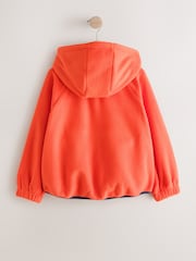 Orange/Navy Colourblock Zip Up Hooded Fleece Jacket (3-16yrs) - Image 2 of 5