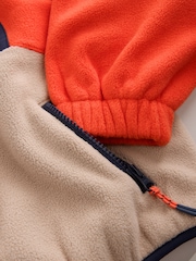 Orange/Navy Colourblock Zip Up Hooded Fleece Jacket (3-16yrs) - Image 5 of 5