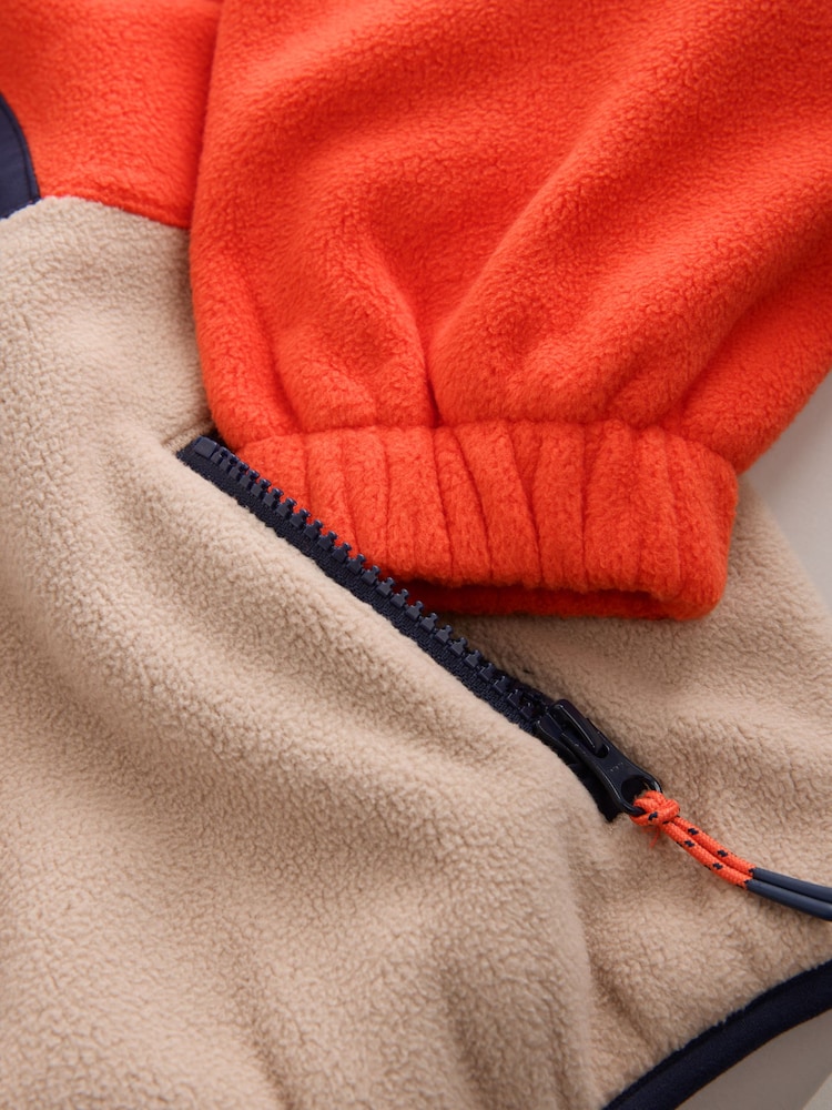 Orange/Navy Colourblock Zip Up Hooded Fleece Jacket (3-16yrs) - Image 5 of 5 Orange/Navy Colourblock Zip Up Hooded Fleece Jacket (3-16yrs) - Image 5 of 5