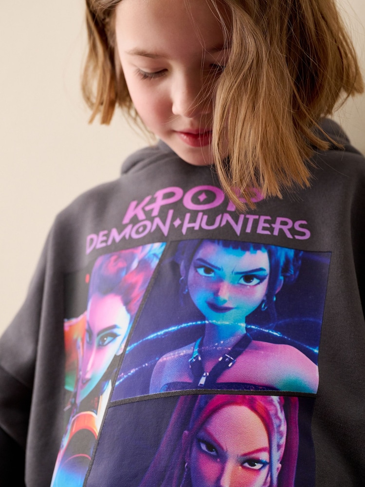 Charcoal Grey Kpop Demon Hunters Hoodie (6-16yrs) - Image 4 of 4 Charcoal Grey Kpop Demon Hunters Hoodie (6-16yrs) - Image 4 of 4
