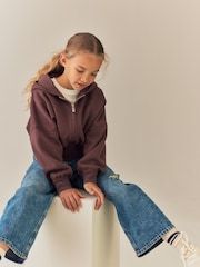 Chocolate Brown Zip Through Hoodie (3-16yrs) - Image 2 of 8