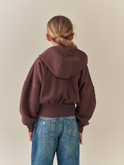 Chocolate Brown Zip Through Hoodie (3-16yrs) - Image 3 of 8