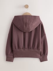 Chocolate Brown Zip Through Hoodie (3-16yrs) - Image 6 of 8