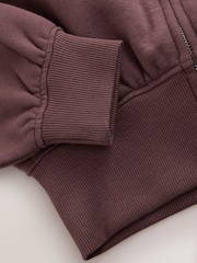 Chocolate Brown Zip Through Hoodie (3-16yrs) - Image 7 of 8