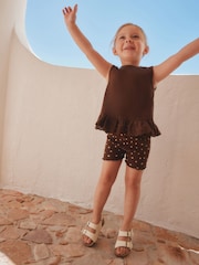 Brown Broderie Vest and Shorts Set (3mths-7yrs) - Image 5 of 6