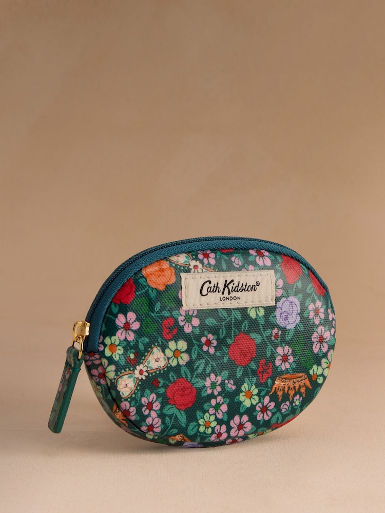 Cath Kidston Green Darling Ditsy Floral Print Oval Coin Purse - Image 1 of 3 Cath Kidston Green Darling Ditsy Floral Print Oval Coin Purse - Image 1 of 3