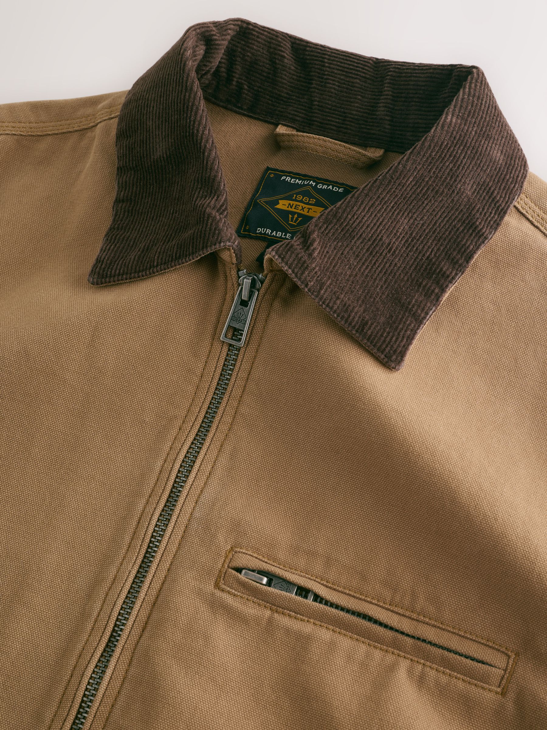 Buy Tan Brown Canvas Cord Collar Jacket from Next USA