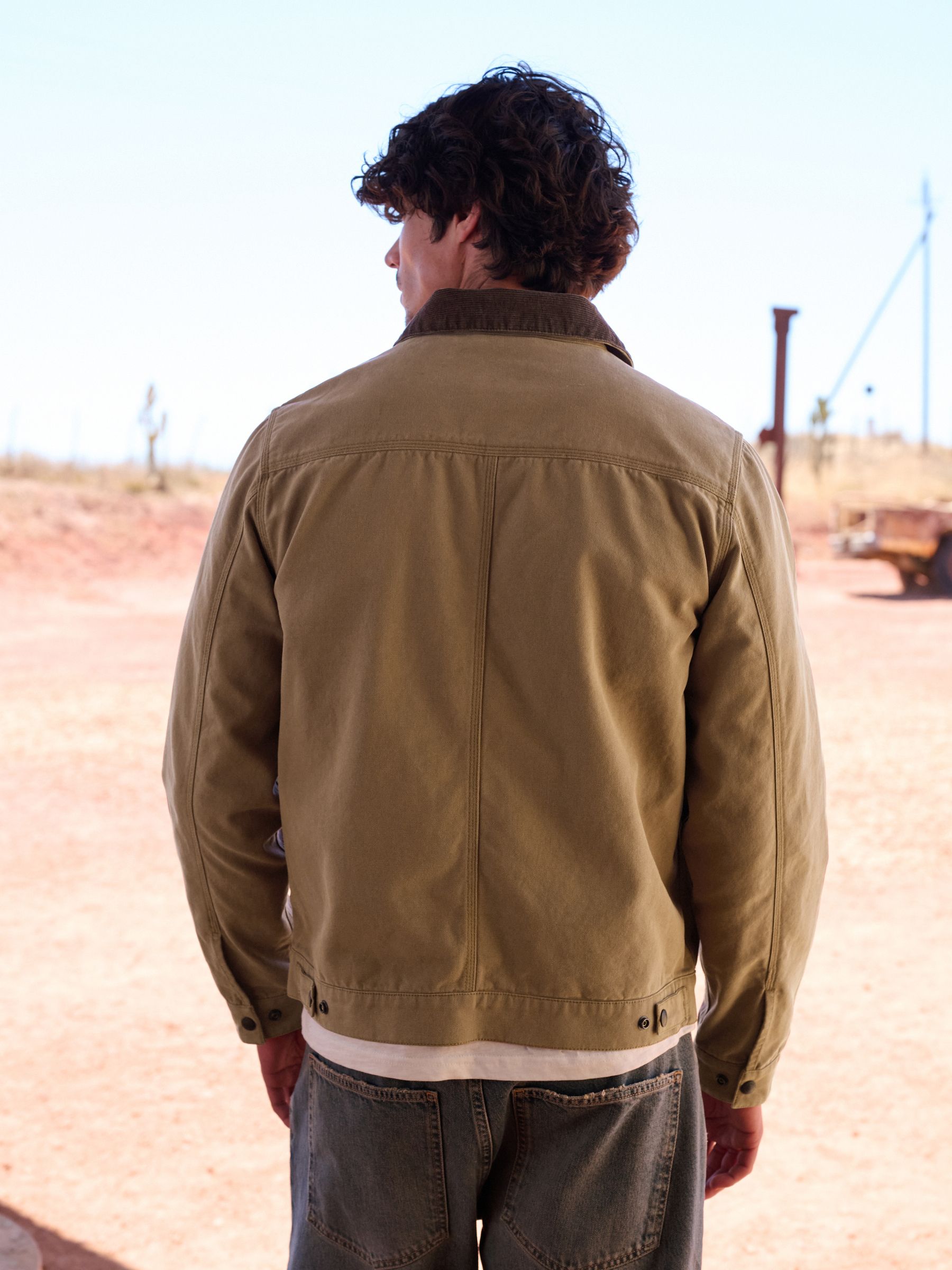 Buy Tan Brown Canvas Cord Collar Jacket from Next USA