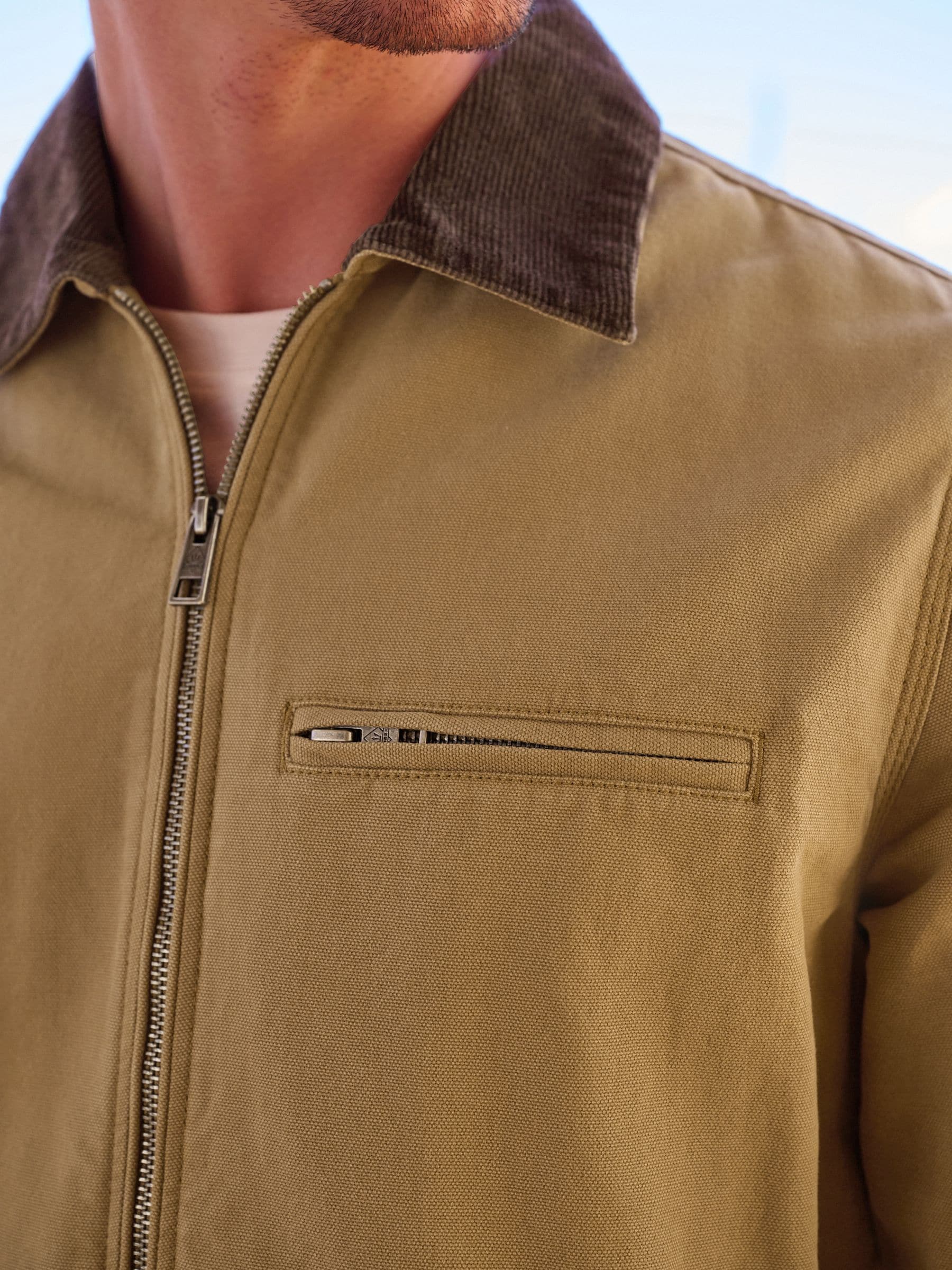 Buy Tan Brown Canvas Cord Collar Jacket from Next USA