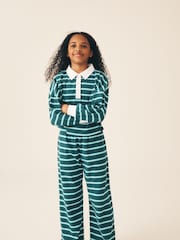 Green Rugby Top And Wide Leg Trousers Set (3-16yrs) - Image 2 of 4