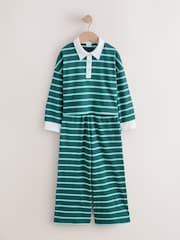 Green Rugby Top And Wide Leg Trousers Set (3-16yrs) - Image 5 of 10
