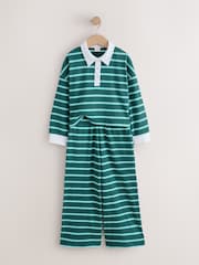 Green Rugby Top And Wide Leg Trousers Set (3-16yrs) - Image 6 of 10