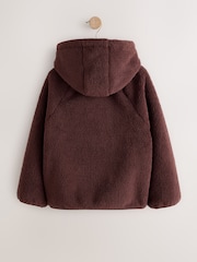 Schokoladenbraun - Fleecejacke mit Kapuze und Reißverschluss (3–16 Jahre) - Bild 3 von 7