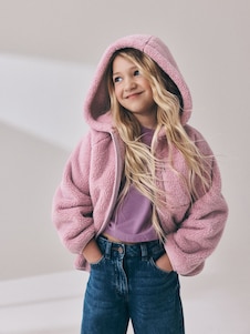 Pink Zip Up Hooded Fleece Jacket (3-16yrs)