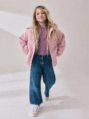 Pink Zip Up Hooded Fleece Jacket (3-16yrs) - Image 2 of 4