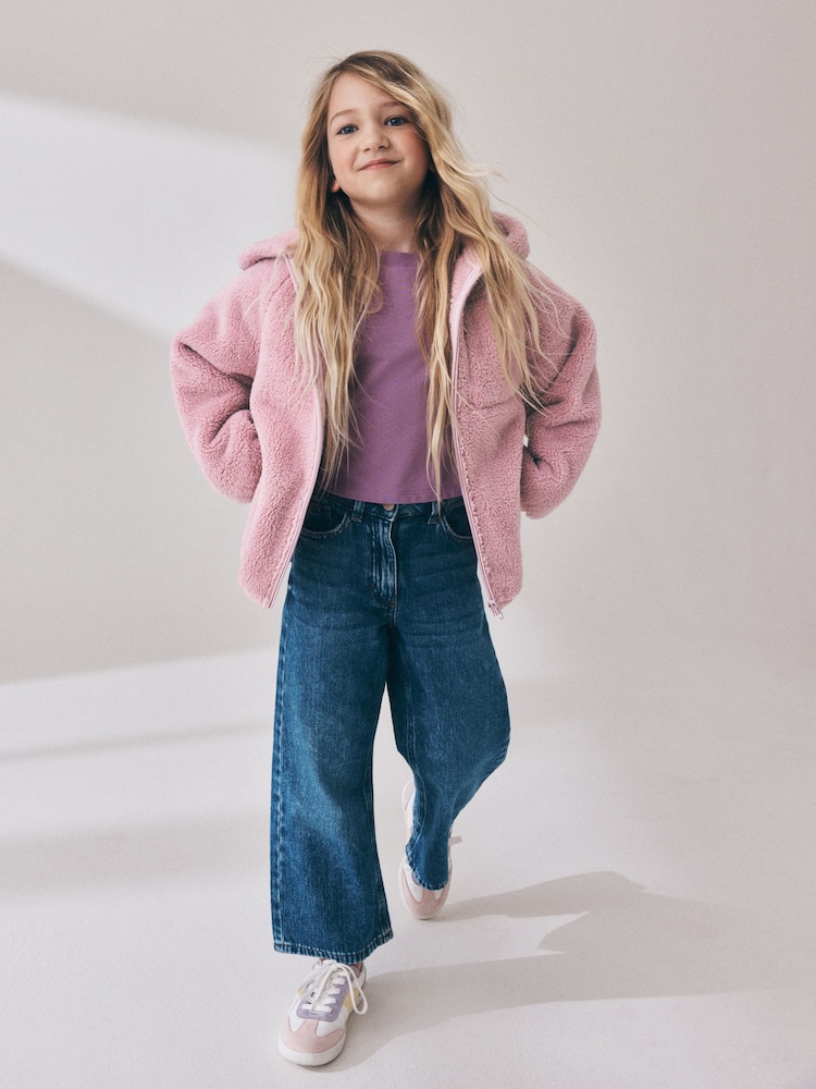Pink Zip Up Hooded Fleece Jacket (3-16yrs) - Image 2 of 4