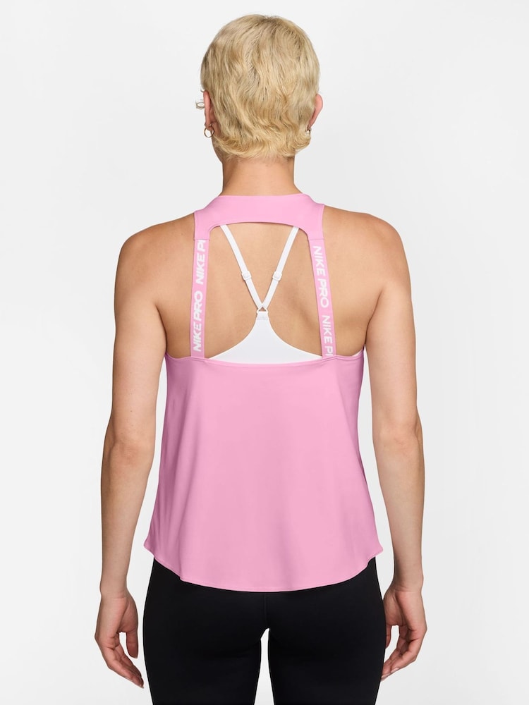 Nike Pink Rise Pro Dri-FIT Tank Vest Top - Image 2 of 3 Nike Pink Rise Pro Dri-FIT Tank Vest Top - Image 2 of 3