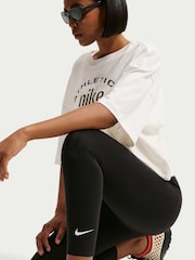 Nike Black Silver Sportswear Classic High-Waisted 7/8 Leggings - Image 4 of 5