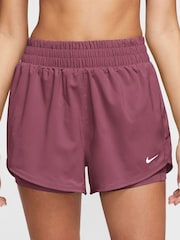 Nike Pink Smoke One Dri-FIT High-Waisted 3" 2-in-1 Shorts - Image 1 of 5