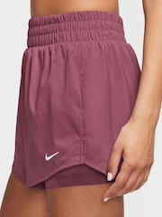Nike Pink Smoke One Dri-FIT High-Waisted 3" 2-in-1 Shorts - Image 3 of 5