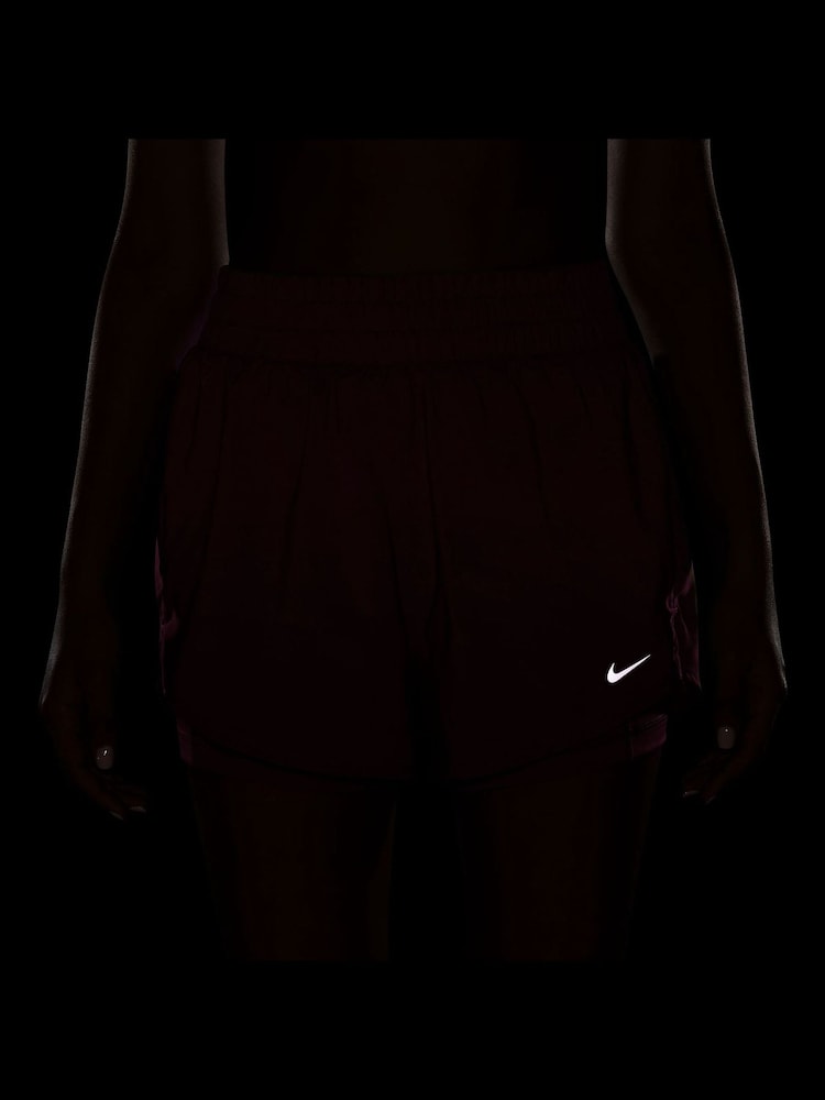 Nike Pink Smoke One Dri-FIT High-Waisted 3" 2-in-1 Shorts - Image 5 of 5 Nike Pink Smoke One Dri-FIT High-Waisted 3" 2-in-1 Shorts - Image 5 of 5